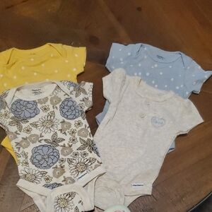 Gerber Yellow and Blue Bodysuit Set Of 4